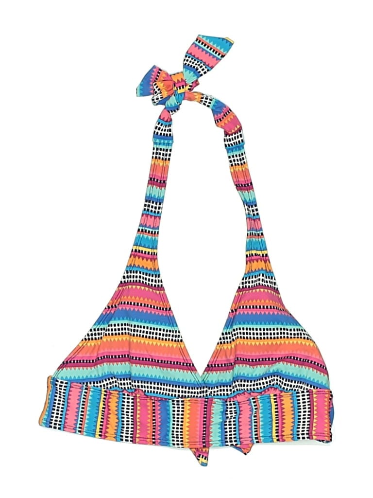 ANNE COLE Pre-owned Swimsuit Top Blue Print Pattern Swimwear