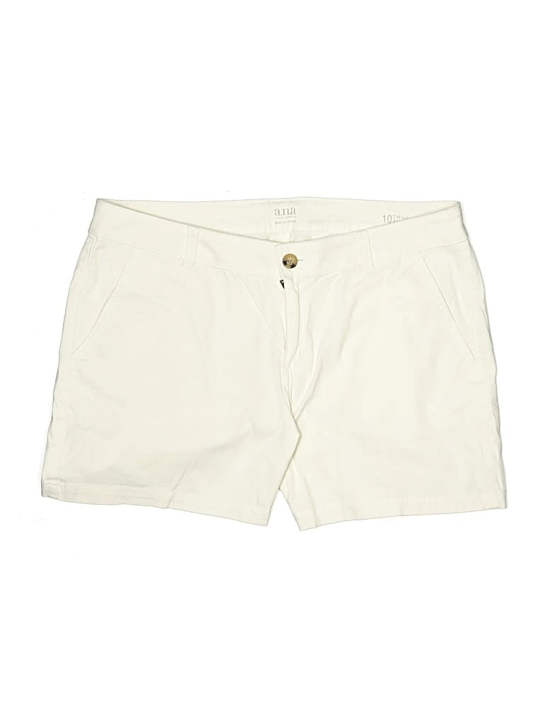 Pre-owned A.n.a. A New Approach Khaki Shorts In White