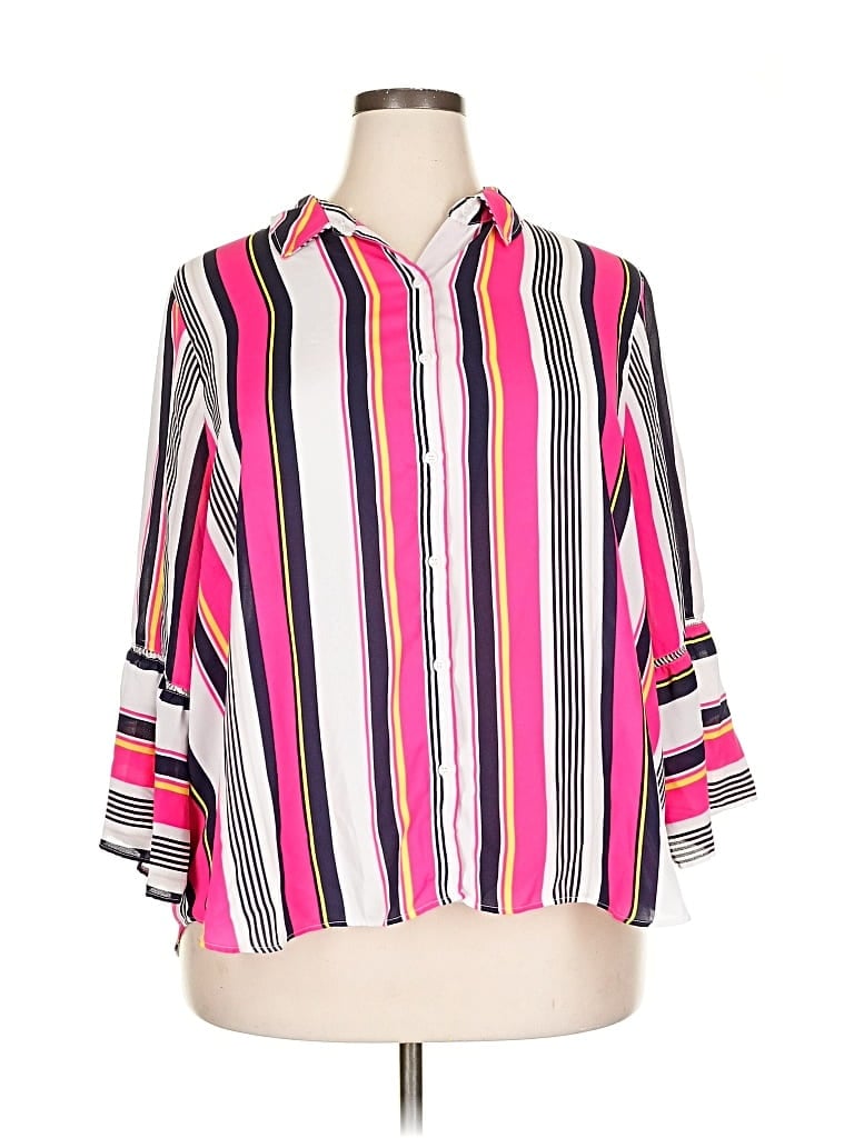 Pre-owned C Established 1946 3/4 Sleeve Blouse In Pink