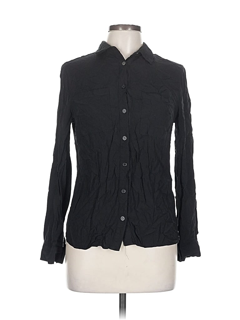 Pre-owned Fashion Nova Long Sleeve Button Down Shirt In Black