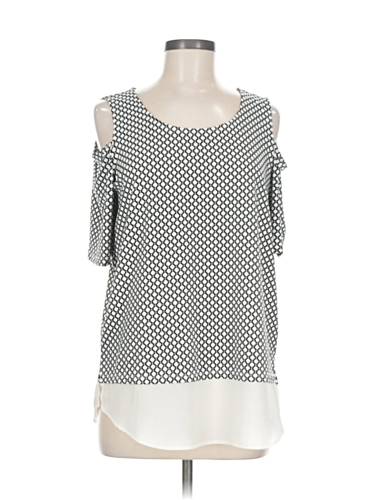 Pre-owned Adrianna Papell 3/4 Sleeve Blouse In Silver