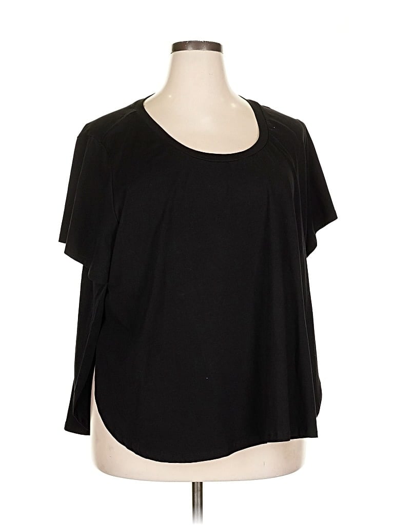 Eloquii 3/4 Sleeve T-shirt In Black