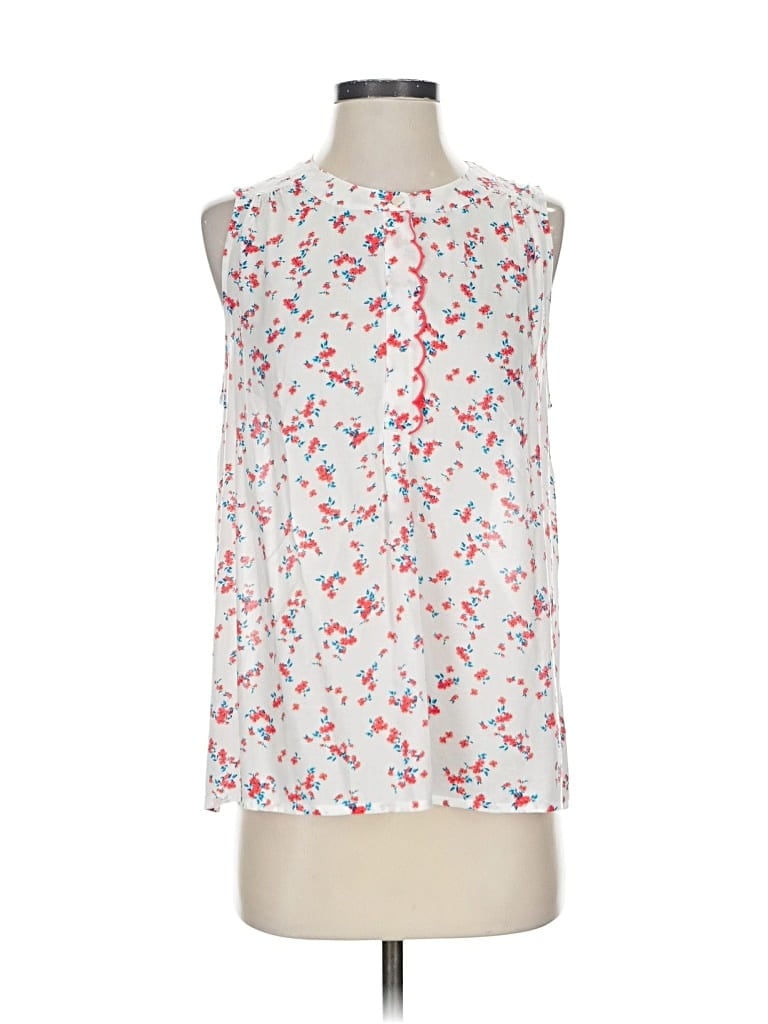 Pre-owned Gap Sleeveless Blouse In White