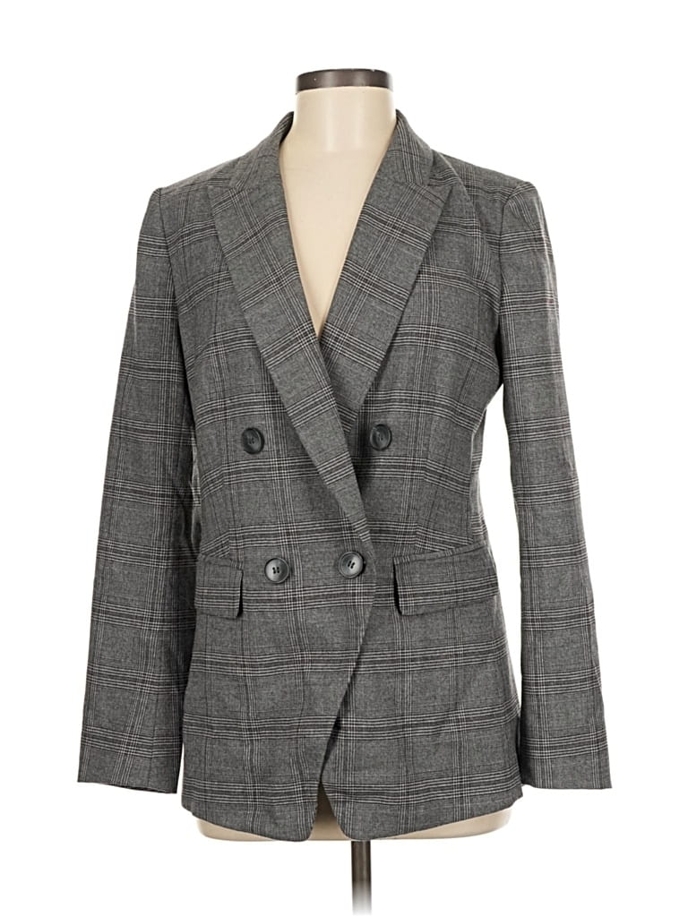 Pre-owned Ann Taylor Loft Blazer Jacket In Gray