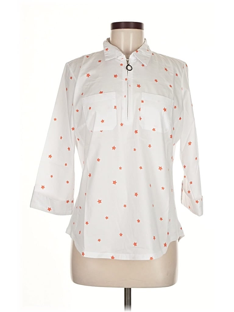 Pre-owned Coral Bay 3/4 Sleeve Blouse In White