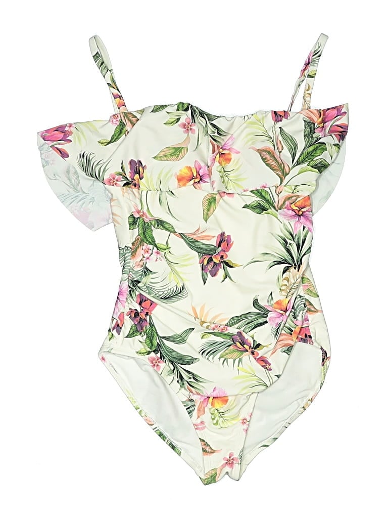 Pre-owned Kona Sol One Piece Swimsuit In White