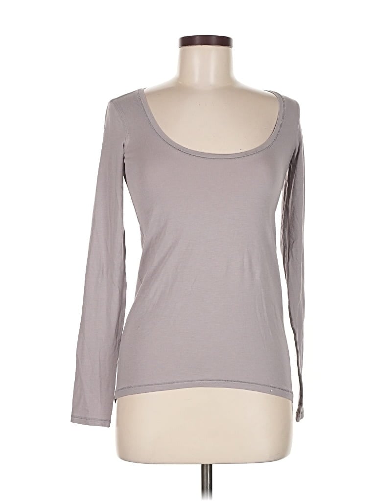Pre-owned Lululemon Athletica 3/4 Sleeve T-shirt In Gray