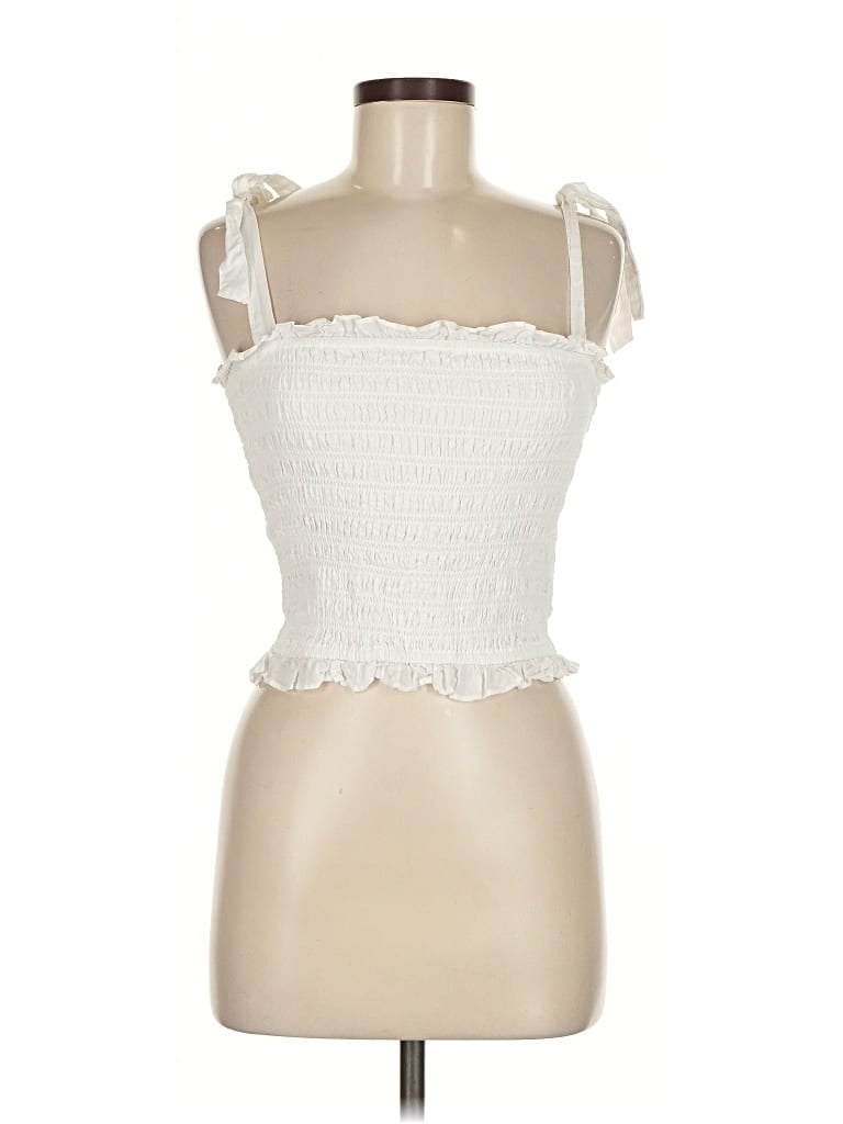 Pre-owned 1.state Sleeveless Blouse In White