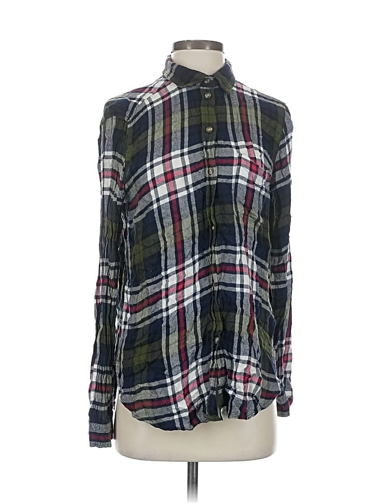 Pre-owned American Eagle Outfitters Long Sleeve Button Down Shirt In Gray