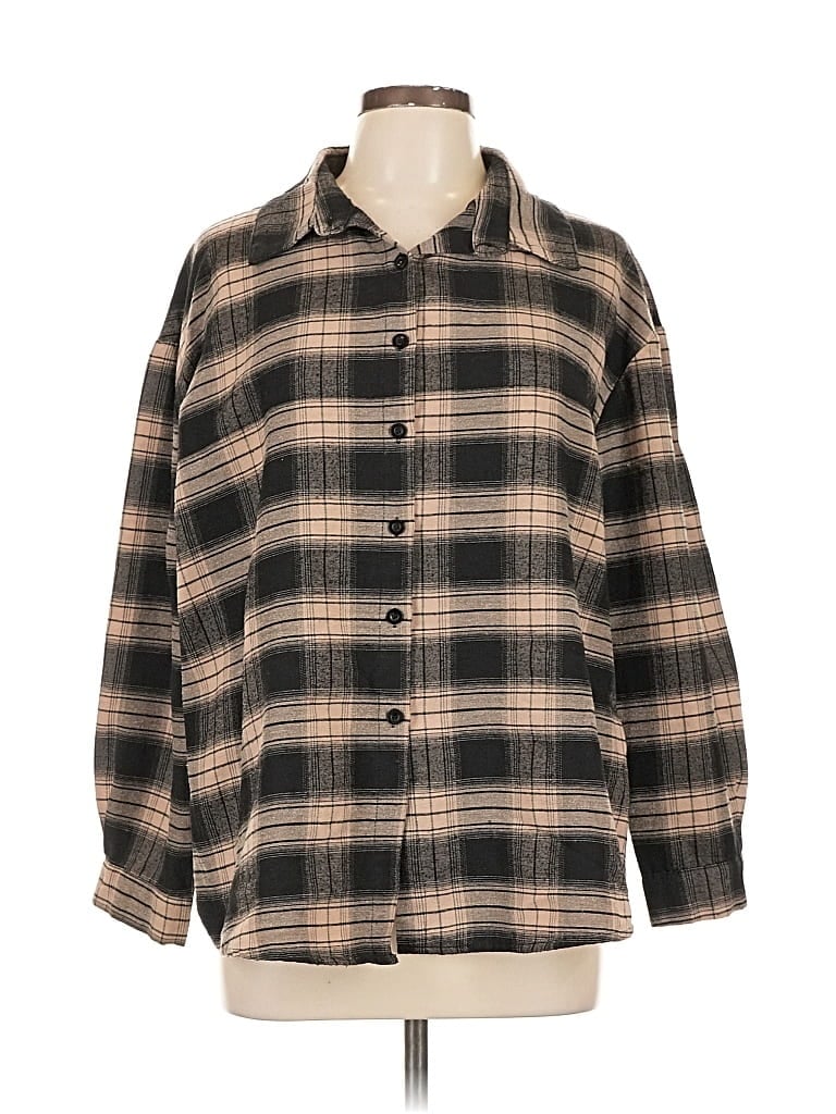 Pre-owned Shein Long Sleeve Blouse In Brown