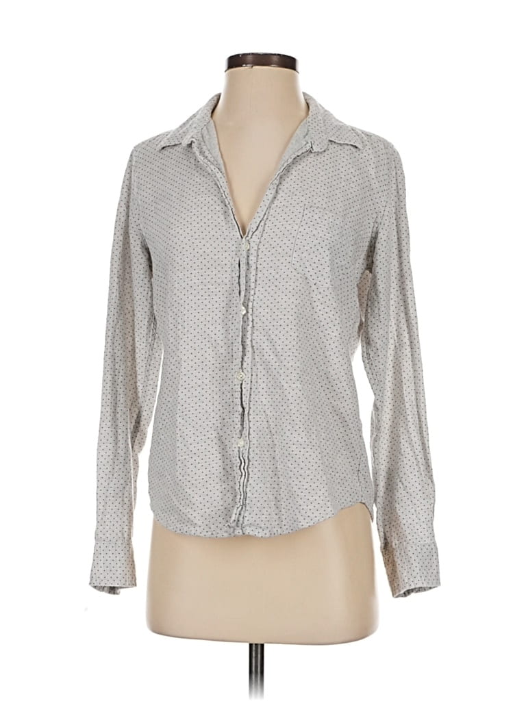 Pre-owned Frank & Eileen Long Sleeve Blouse In Gray
