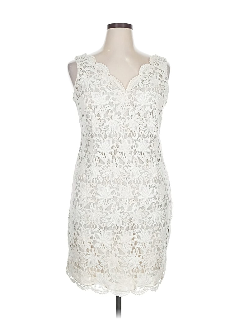 Pre-owned Ann Taylor Factory Cocktail Dress In White