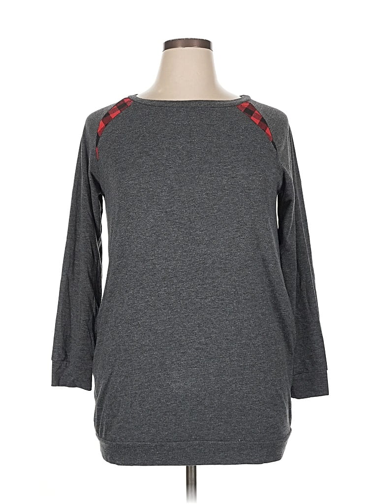Pre-owned Fashion Classic Fashion Collection 3/4 Sleeve T-shirt In Gray