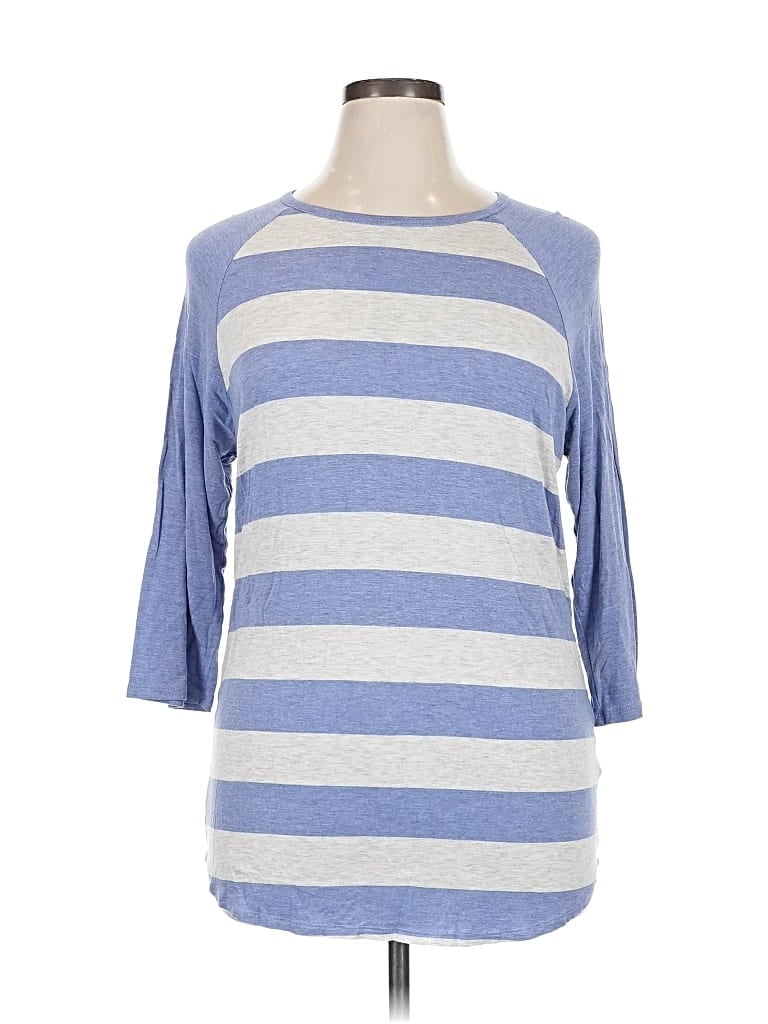 Pre-owned Lularoe 3/4 Sleeve T-shirt In Blue