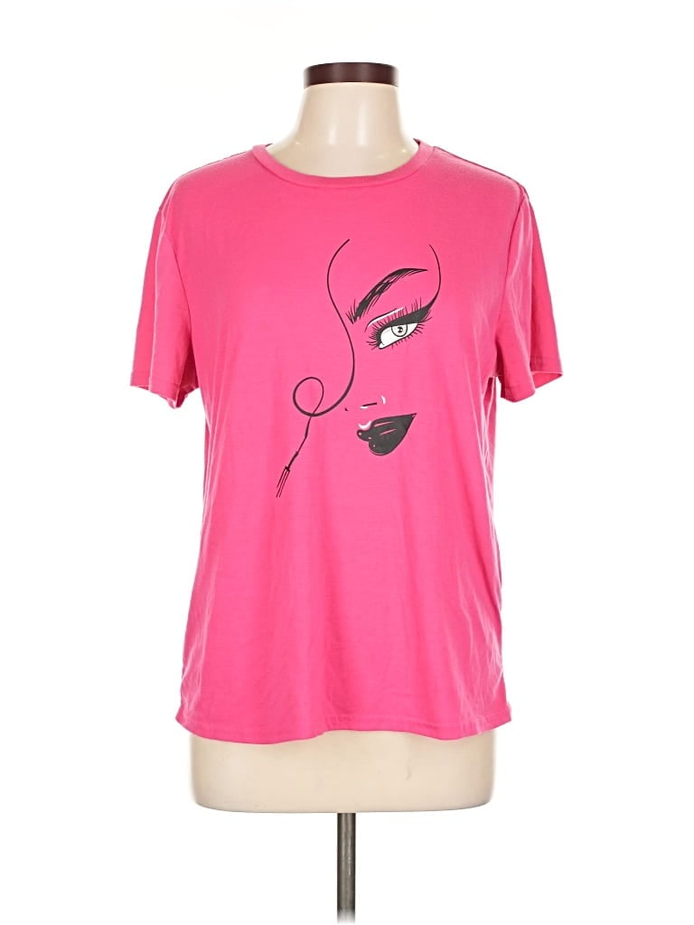 Pre-owned Shein Short Sleeve T-shirt In Pink