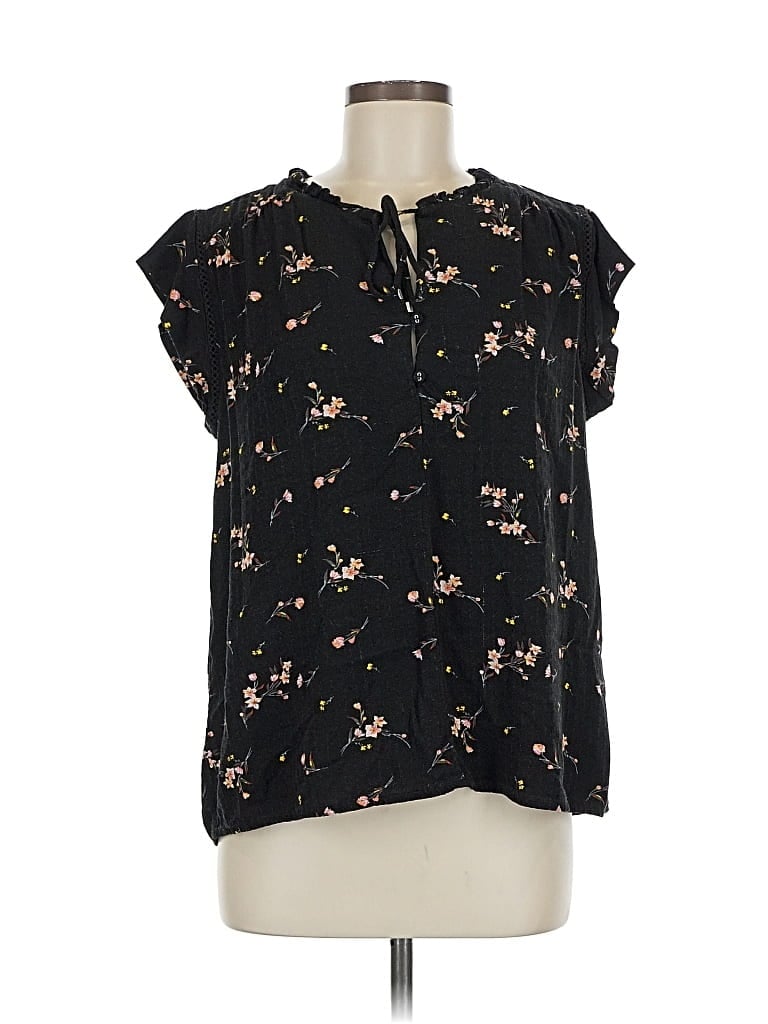 BUFFALO BY DAVID BITTON Pre-owned Short Sleeve Blouse In Black