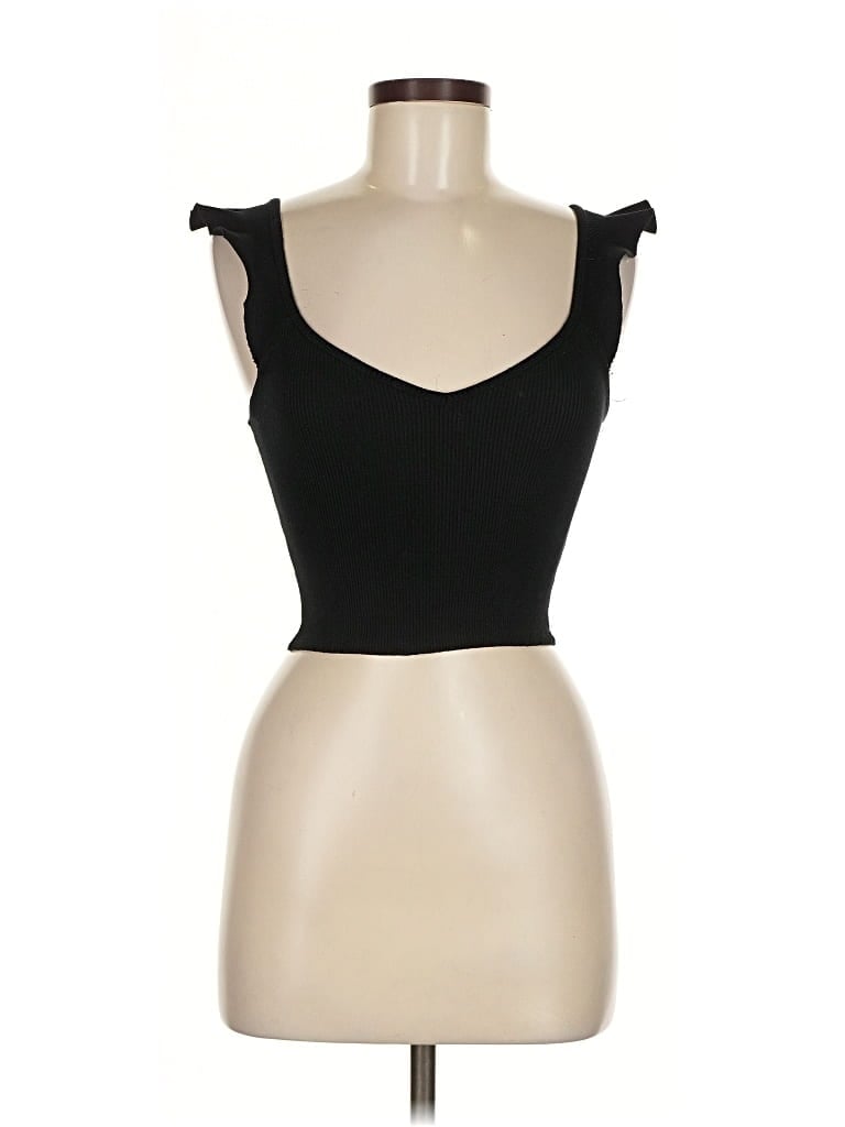 Pre-owned Lulus Tank Top Black Sweetheart Neckline Tops