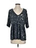 MTS Stars Blue 3/4 Sleeve Blouse Size S - photo 1