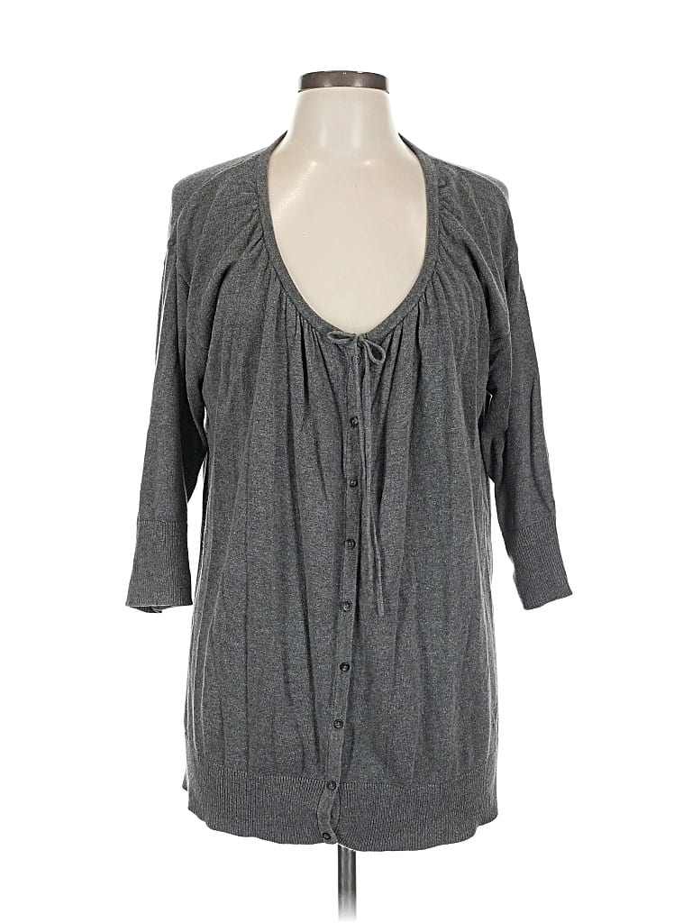 Pre-owned Eddie Bauer Cardigan Sweater In Gray