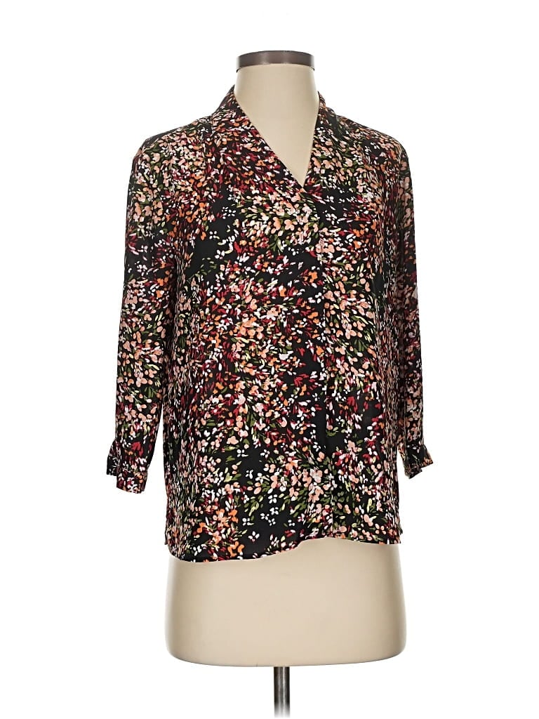 Pre-owned Investments 3/4 Sleeve Blouse In Black