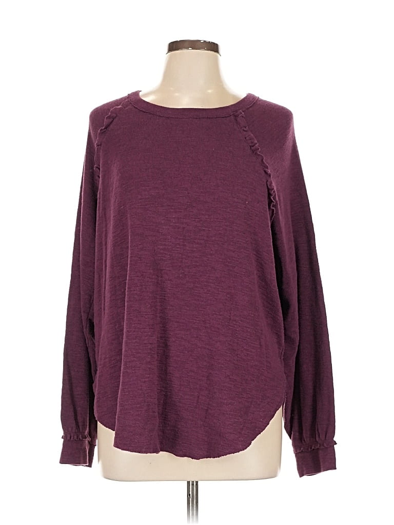 Pre-owned Pilcro Pullover Sweater In Burgundy
