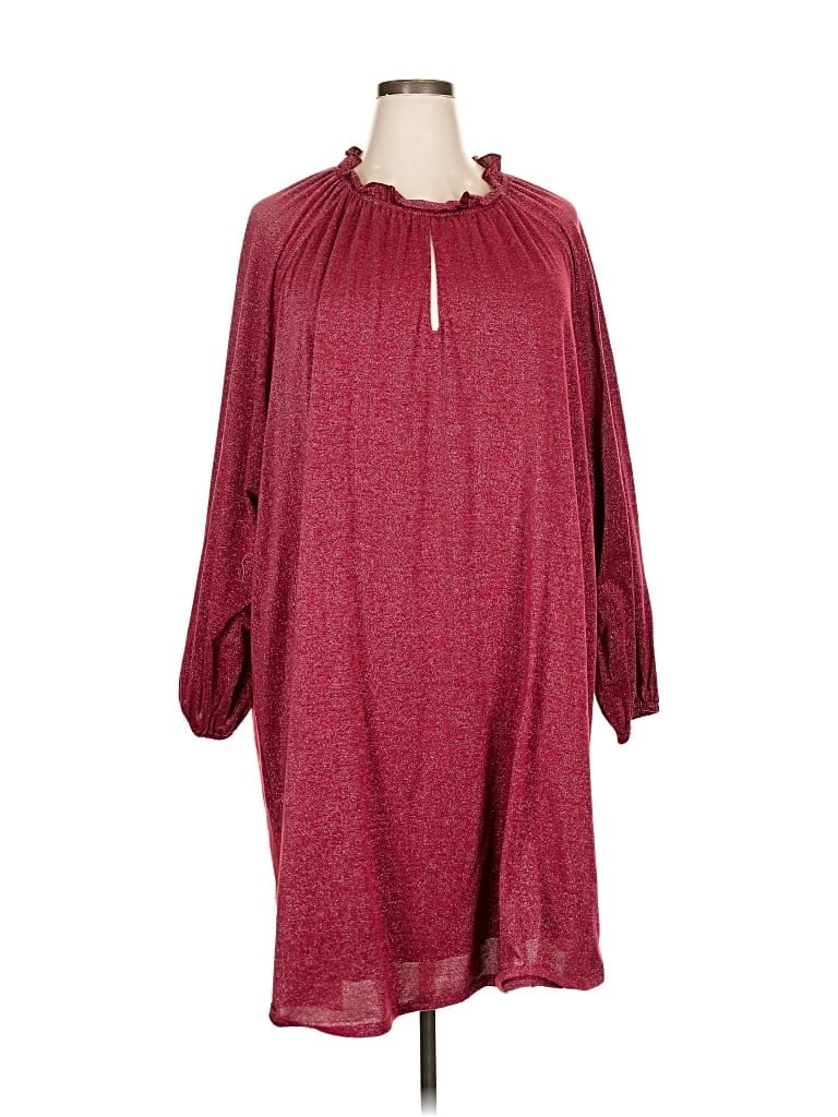 Pre-owned Eloquii Elements Casual Dress In Burgundy