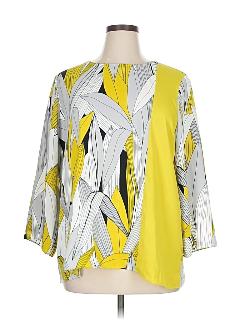ALFANI Pre-owned 3/4 Sleeve Blouse In Yellow