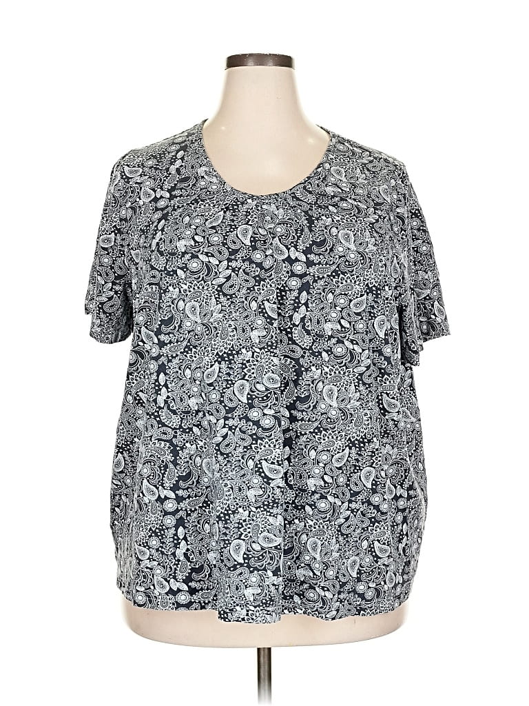 Pre-owned Ulla Popken Short Sleeve Blouse In Black