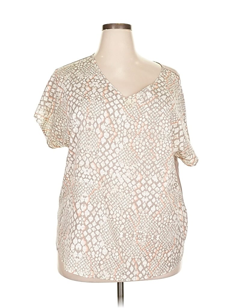 Pre-owned Apt. 9 Short Sleeve Blouse In White