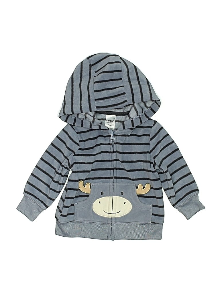 Pre-owned Just One You Made By Carter's Babies' Zip Up Hoodie In Blue