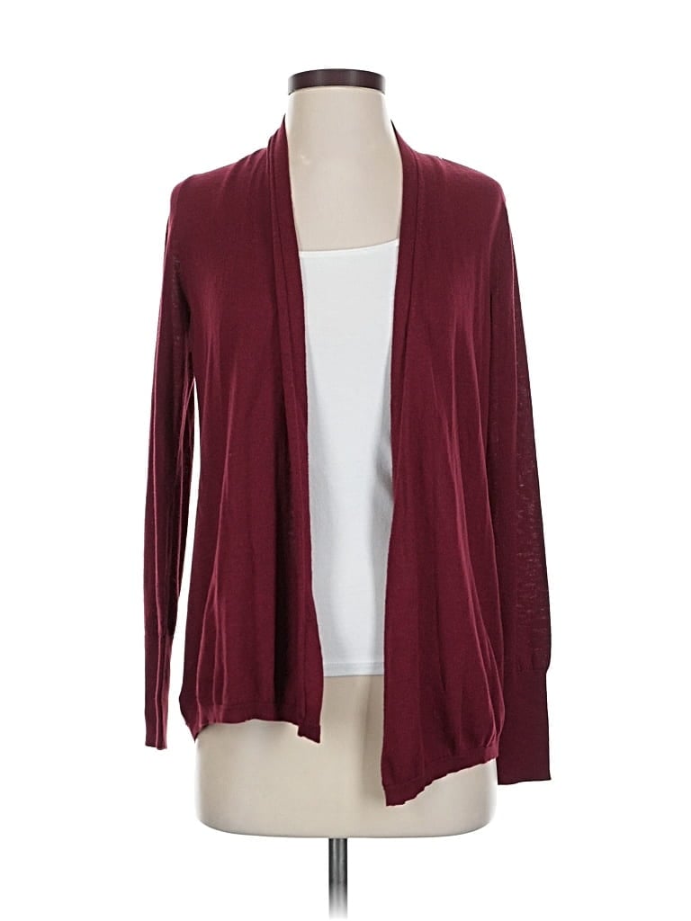 Pre-owned Ann Taylor Loft Cardigan Sweater In Burgundy