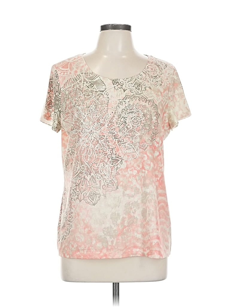 Pre-owned Zenergy By Chico's Short Sleeve T-shirt In Pink