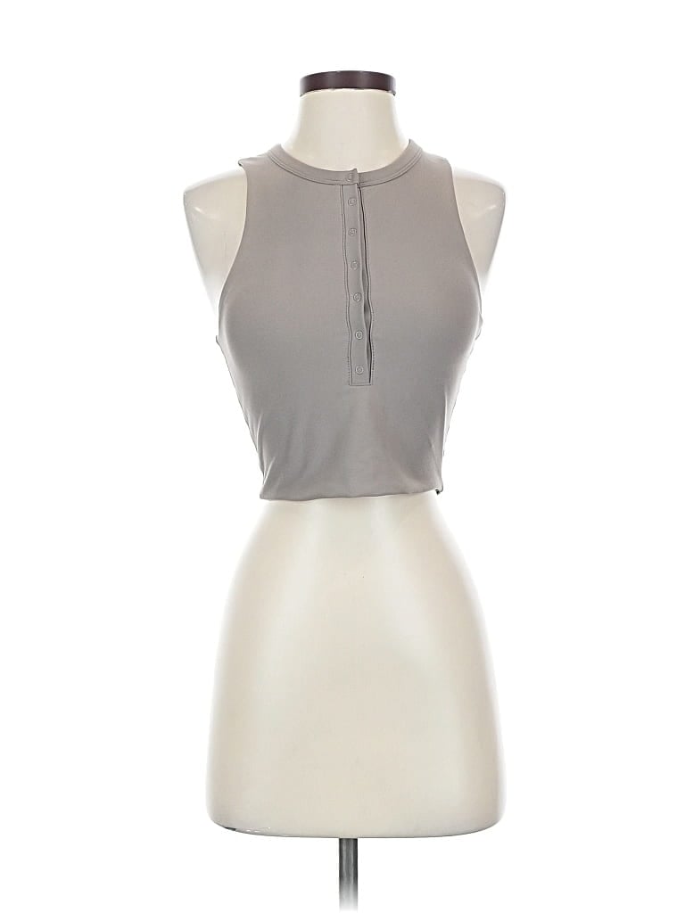 Pre-owned Ypb Tank Top Gray Halter Neckline Tops