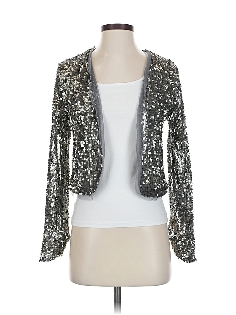 Pre-owned Abercrombie & Fitch Cardigan Sweater In Silver