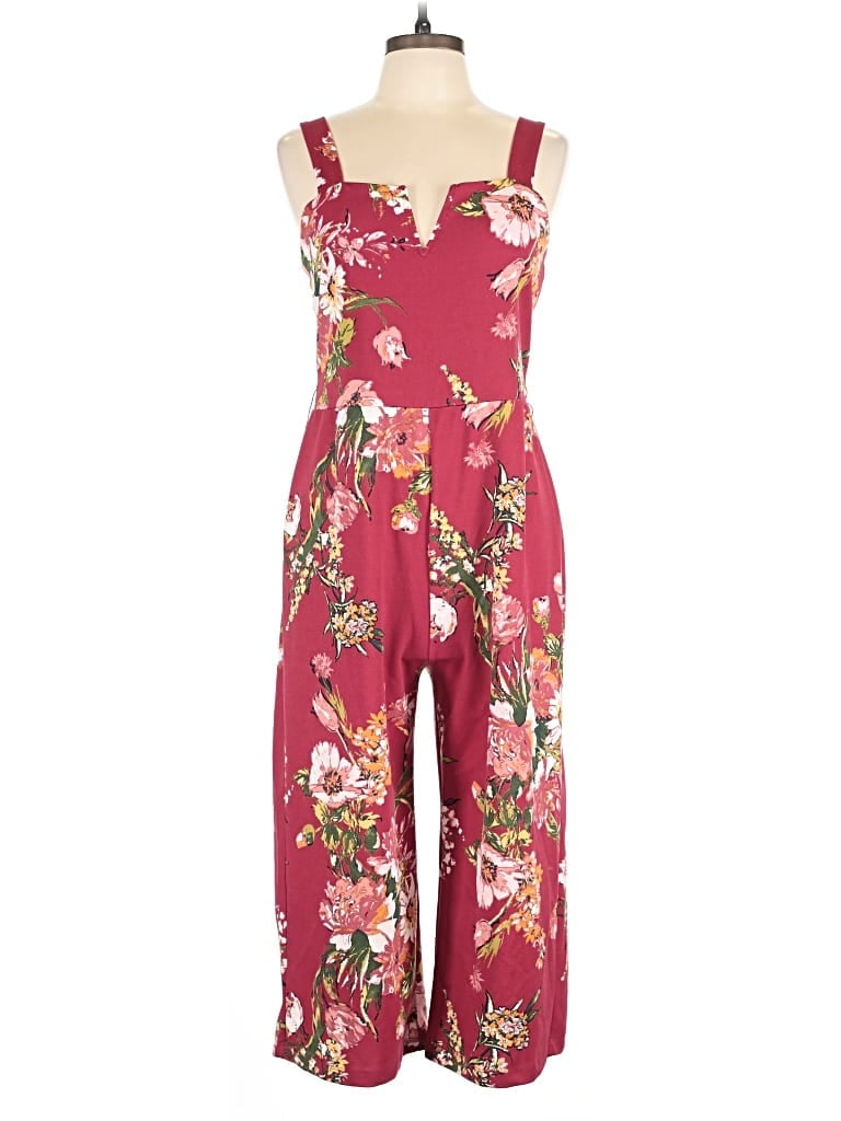 Pre-owned Xhilaration Jumpsuit In Burgundy