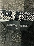 Amrita Singh 100% Silk Paisley Silver Long Sleeve Silk Top Size M - photo 7