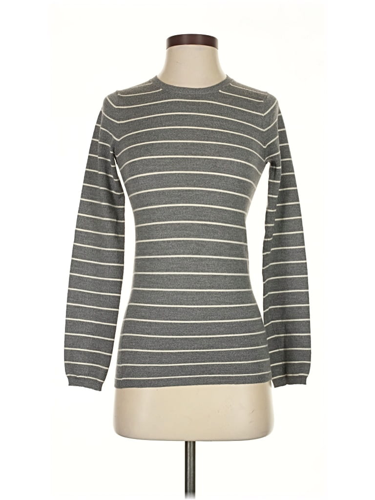 Pre-owned Theory Wool Pullover Sweater In Gray