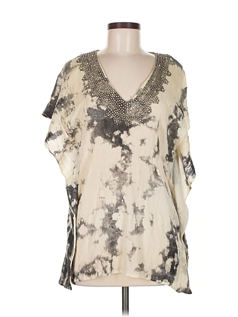 Pre-owned Love Sam Short Sleeve Blouse In White