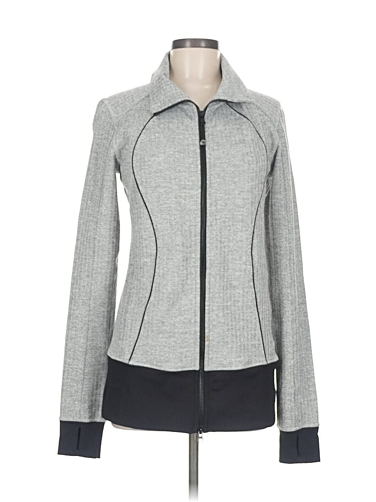 Pre-owned Lululemon Athletica Cardigan Sweater In Gray