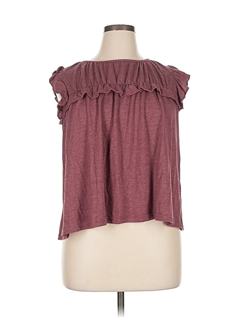 Pre-owned Emery Rose Sleeveless Blouse In Burgundy