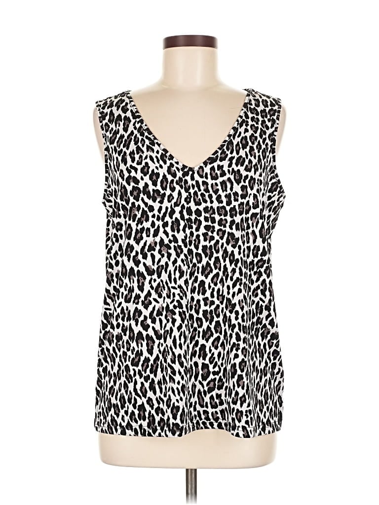 Pre-owned Belle By Kim Gravel Sleeveless Blouse In Silver