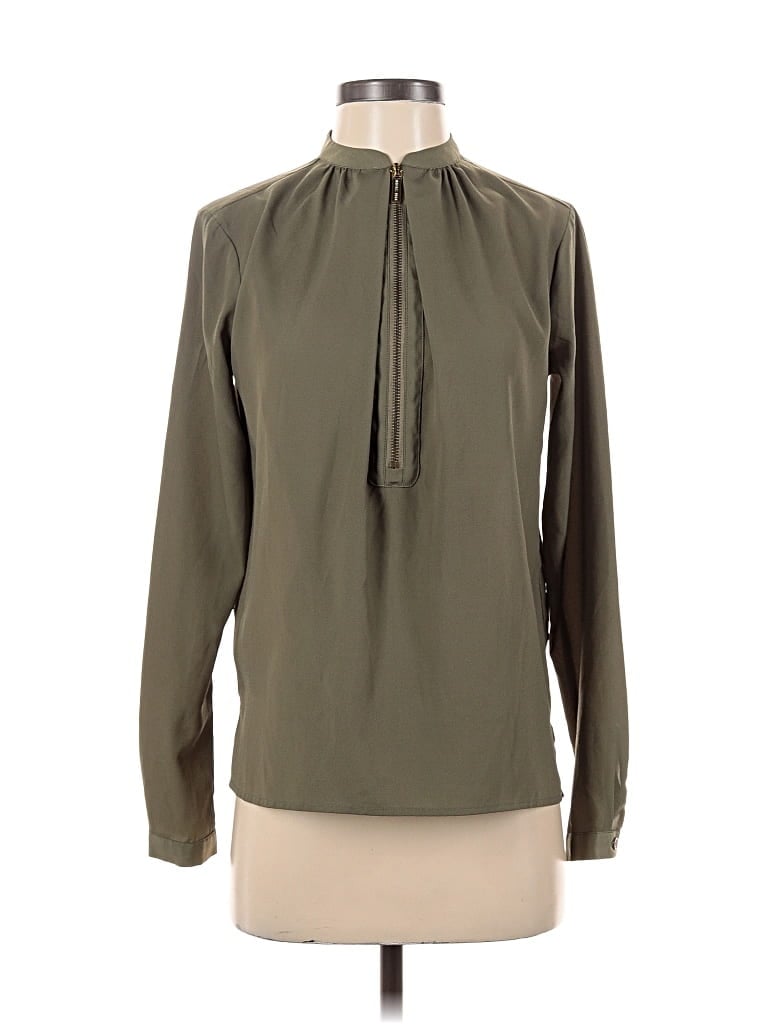 Pre-owned Michael Michael Kors Long Sleeve Blouse In Green