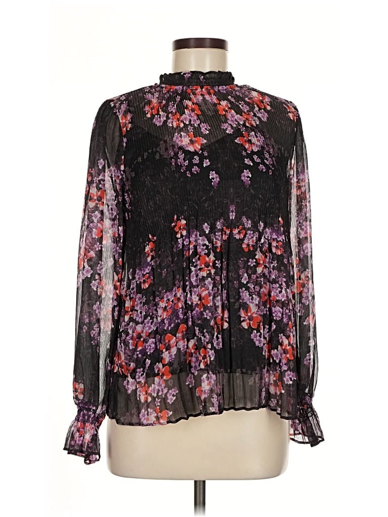 Pre-owned Simply Vera Vera Wang Long Sleeve Blouse In Black