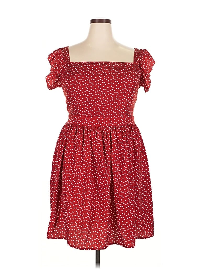 Pre-owned Shein Curve Casual Dress In Red
