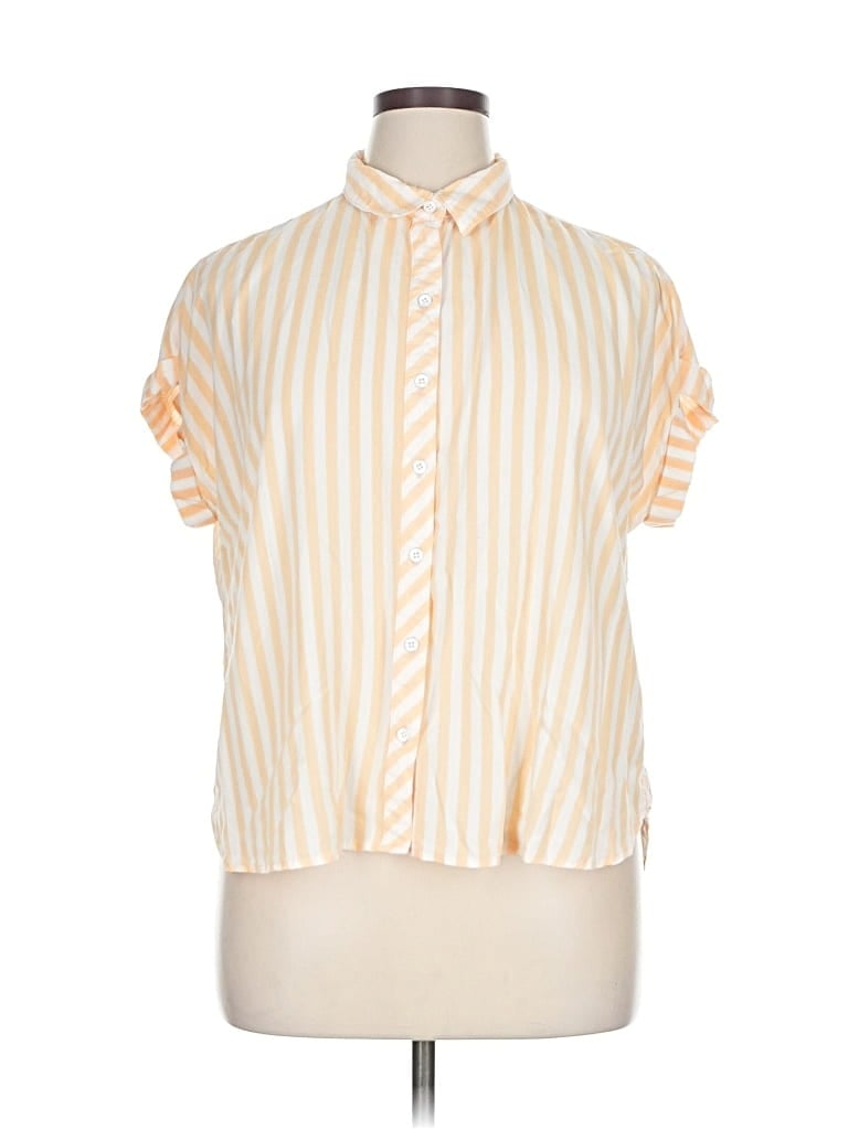 Pre-owned Jane And Delancey Short Sleeve Blouse In Yellow
