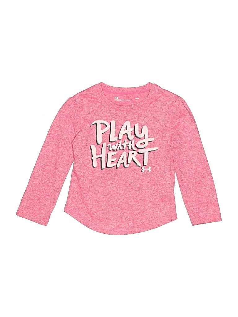 Pre-owned Under Armour Kids' Long Sleeve T-shirt In Pink