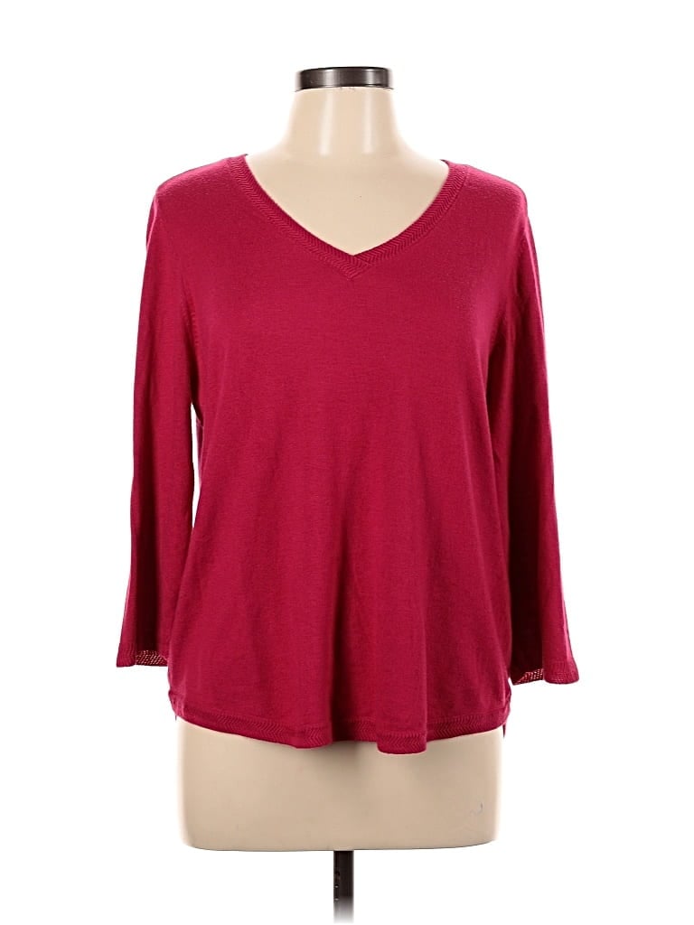 Click to view more detailed imagery on our partner's website Pre-owned Chico's 3/4 Sleeve T-shirt In Burgundy