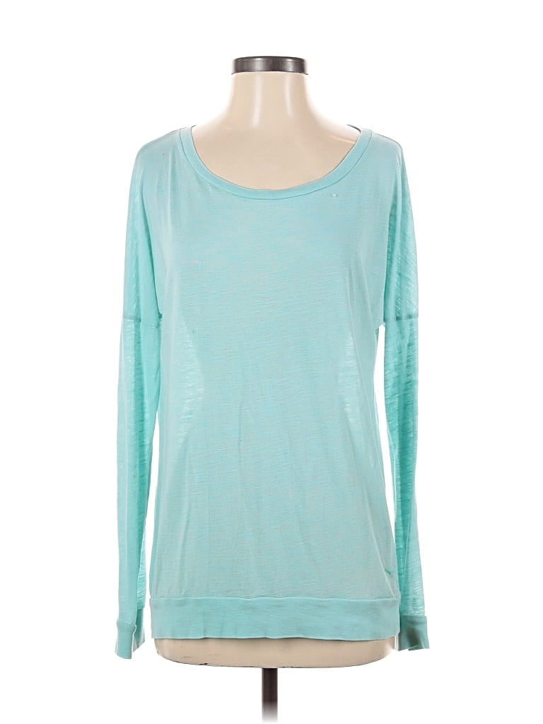 Pre-owned Victoria's Secret Pink Long Sleeve T-shirt In Blue