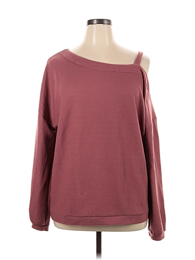 Pre-owned Ninexis Long Sleeve T-shirt In Burgundy