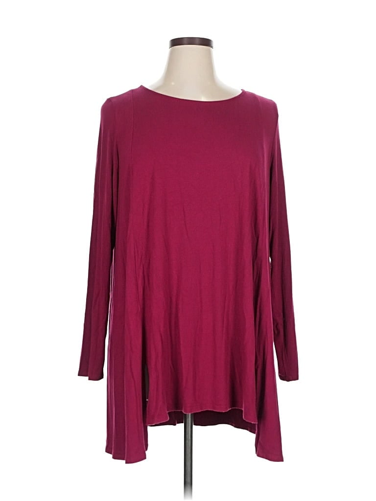 EILEEN FISHER Pre-owned 3/4 Sleeve T-shirt In Burgundy